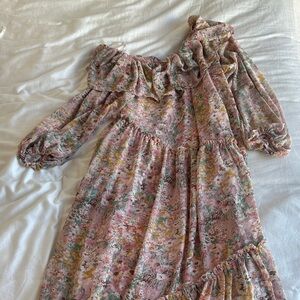 ASTR THE LABEL pink floral maxi dress